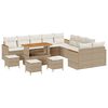 vidaXL Gar&eth;s&oacute;fa sett 14 pcs Drapplita&eth;ur p&oacute;l&yacute;rattan