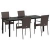 vidaXL Gar&eth;ur bor&eth;sett 5 pcs Br&uacute;nn Dufth&uacute;&eth;a&eth; st&aacute;l