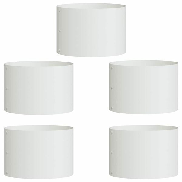 vidaXL Pottahringur 5 pcs Hv&iacute;tt 30 x 30 x 20 cm Kalt ofi&eth; st&aacute;l