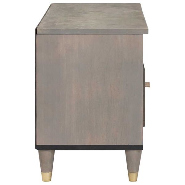 vidaXL Sjónvarpsskápur með skúffu Grár 80 x 33 x 46 cm Hart mangótré