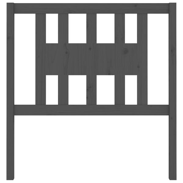 vidaXL Höfðagafl fyrir Rúm Grár 81x4x100 cm Gegnheil Fura