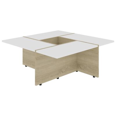 802905 vidaXL Coffee Table Grey 79,5x79,5x30 cm Chipboard