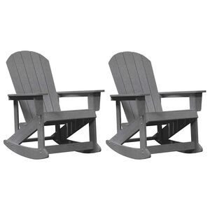 vidaXL Adirondack Rokkstólar 2 pcs Ljósgrár HDPE