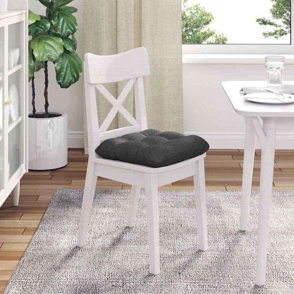 vidaXL Setjpúðar 4 pcs Dökk grá 45 x 45 cm Korduroy efni