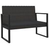 vidaXL Gar&eth;bekkur me&eth; Sessu Svartur 106 cm P&oacute;l&yacute;rattan