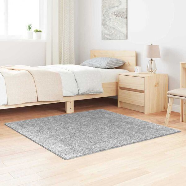 vidaXL Anti-slynginn Shaggy teppi Gr&aacute;r 120 x 120 cm PP