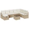 vidaXL S&oacute;fasett me&eth; p&uacute;&eth;i me&eth; geymslu 9 pcs Beige og krem p&oacute;l&yacute;rattan