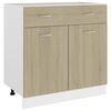 vidaXL Botnsk&aacute;pur me&eth; Sk&uacute;ffu Sonoma Eik 80x46x81,5 cm Samsettur Vi&eth;ur