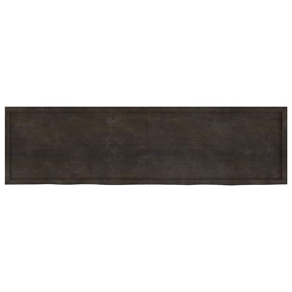 vidaXL Bor&eth;plata D&ouml;kkbr&uacute;n 220x60x(2-4) cm Me&eth;h&ouml;ndlu&eth; Gegnheil Eik