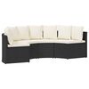 vidaXL S&oacute;fasett 2 pcs Svartur Solid Acacia tr&eacute; og p&oacute;l&yacute; rattan