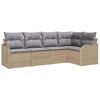 vidaXL Gar&eth;s&oacute;fa sett me&eth; geymslu 5 pcs Drapplita&eth;ur p&oacute;l&yacute;rattan