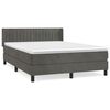vidaXL H&oacute;lfa&eth; Springr&uacute;m me&eth; D&yacute;nu D&ouml;kkgr&aacute;tt 140x190 cm Flauel