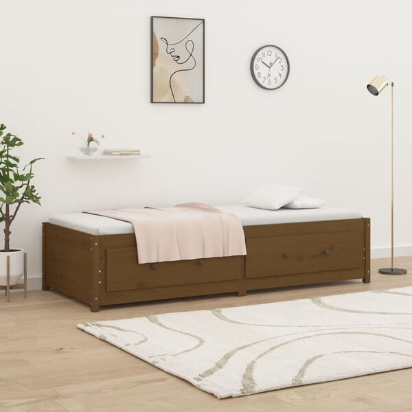 vidaXL Dagr&uacute;m &aacute;n d&yacute;nu Honey Brown 90x200 cm Solid Wood Pine