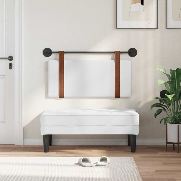 vidaXL Hengisk&aacute;li Vegghengt Einlita Hv&iacute;t 90 x 55 x 5 cm Forn PU