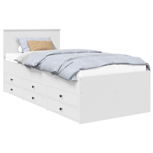 vidaXL Dey&eth;faram me&eth; sk&uacute;ffu Hv&iacute;tt og svart 90 x 200 cm Samsettur vi&eth;ur