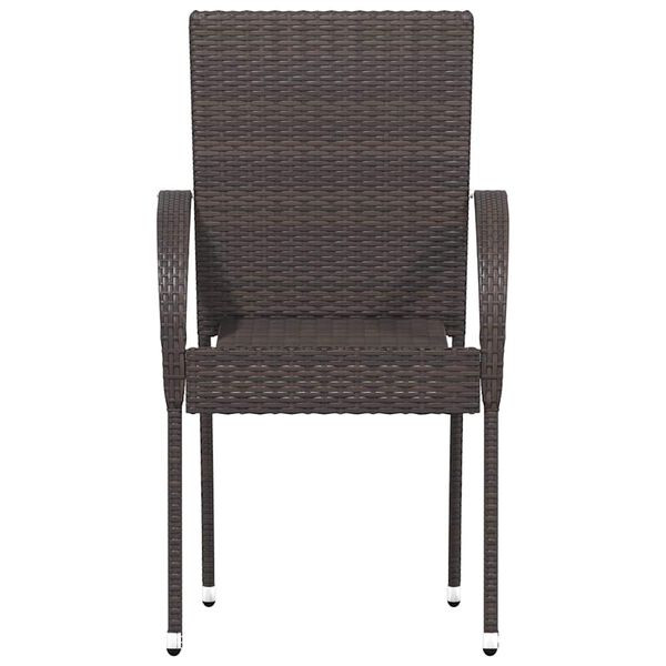 vidaXL Staflanlegir &Uacute;tist&oacute;lar 2 stk Polyrattan Br&uacute;nir