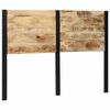 vidaXL H&ouml;fu&eth;gafl 140 cm Gegnheill Mang&oacute;vi&eth;ur og J&aacute;rn