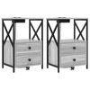 vidaXL Noat&ouml;flu sk&aacute;pur me&eth; sk&uacute;ffu 2 pcs Gr&aacute;r Sonoma 40 x 31 x 60 cm
