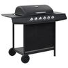 vidaXL Gasgrill me&eth; 6 Eldunarsv&aelig;&eth;um St&aacute;l Svart