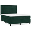 vidaXL H&oacute;lfa&eth; Springr&uacute;m me&eth; D&yacute;nu D&ouml;kkgr&aelig;nt 140x190 cm Flauel