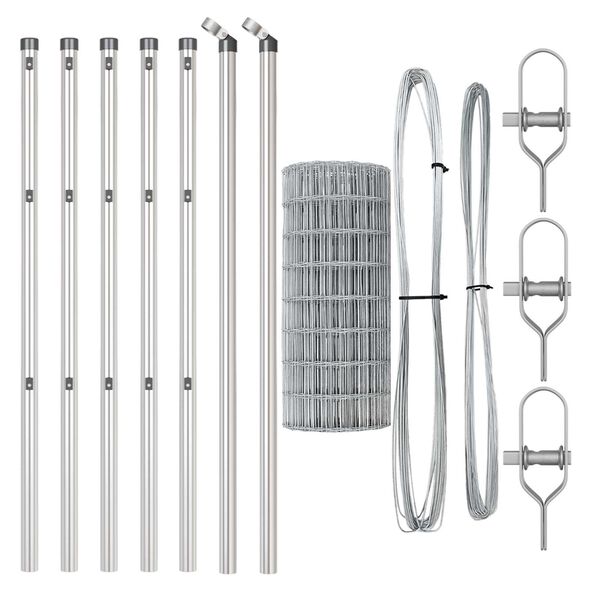 vidaXL Gir&eth;ing me&eth; p&oacute;st Silfur 0,6 x 10 m St&aacute;l og PVC