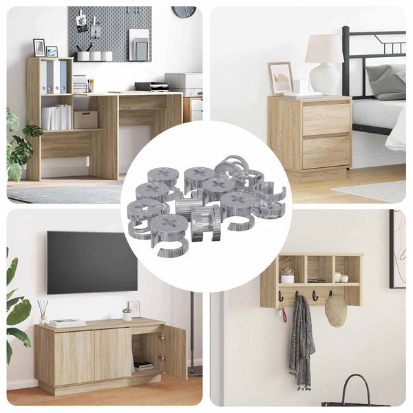 vidaXL Cam l&aacute;s skr&uacute;fur 12 pcs Silfur 15 x 11,5 mm M&aacute;lmur