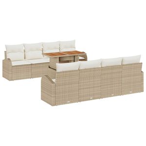 vidaXL Gar&eth;s&oacute;fa sett me&eth; p&uacute;&eth;i 7 pcs Beige og krem