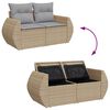 vidaXL Gar&eth;s&oacute;fa sett me&eth; geymslu 11 pcs Drapplita&eth;ur Poly rattan