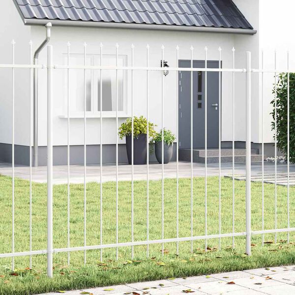 vidaXL Gar&eth;hefti 6 pcs Hv&iacute;tt 10,2 x 1,5 m Duftlita&eth;ur st&aacute;l