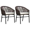 vidaXL Gar&eth;st&oacute;lar 2 stk. Br&uacute;nir PVC Rattan