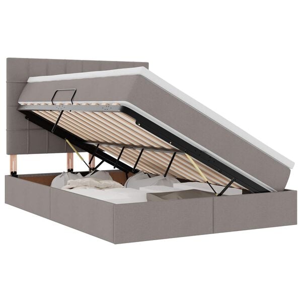 vidaXL R&uacute;m me&eth; geymslur&yacute;mi og LED M&oacute;gr&aacute;r 140 x 190 cm P&oacute;l&yacute;ester