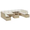 vidaXL Gar&eth;s&oacute;fa sett me&eth; geymslu 11 pcs Drapplita&eth;ur Poly rattan