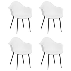 vidaXL Bor&eth;stofust&oacute;lar 4 stk. Hv&iacute;tir PP