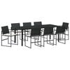 vidaXL Gar&eth;ur bor&eth;sett 9 pcs Svartur Dufth&uacute;&eth;a&eth; st&aacute;l