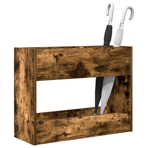 vidaXL Regnhl&iacute;fastendur Rau&eth;-eik 65 x 24 x 50 cm Samsettur vi&eth;ur