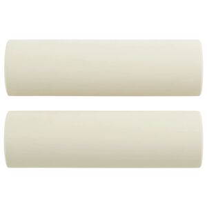 vidaXL Skrautpúðar 2 stk. Rjómahvítir Ø15x50 cm Flauel
