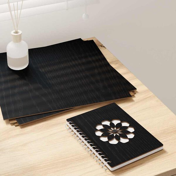 vidaXL Skreyting spjöld 12 pcs Svört eik 30 x 30 x 0.3 cm