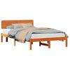 vidaXL Ramsv&iacute;k me&eth; h&ouml;fu&eth;gafl Vaxbr&uacute;nn 140 x 190 cm Solid furuhikk