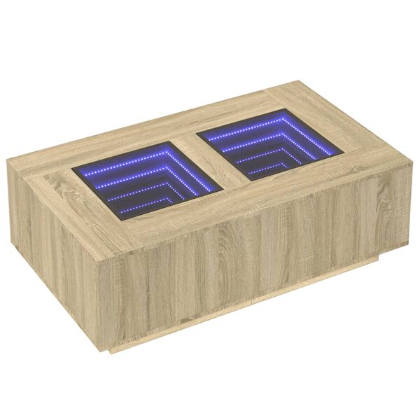 vidaXL S&oacute;fabor&eth; me&eth; &Oacute;endanleika LED Sonoma Eikarlitur 116x69x40 cm