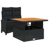 vidaXL 2 stykki gar&eth;bor&eth;stofusett me&eth; p&uacute;&eth;um Black Poly Rattan