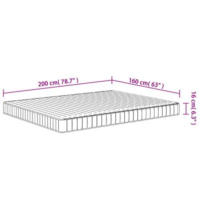 vidaXL Svampdýna Meðalmjúk 160x200 cm