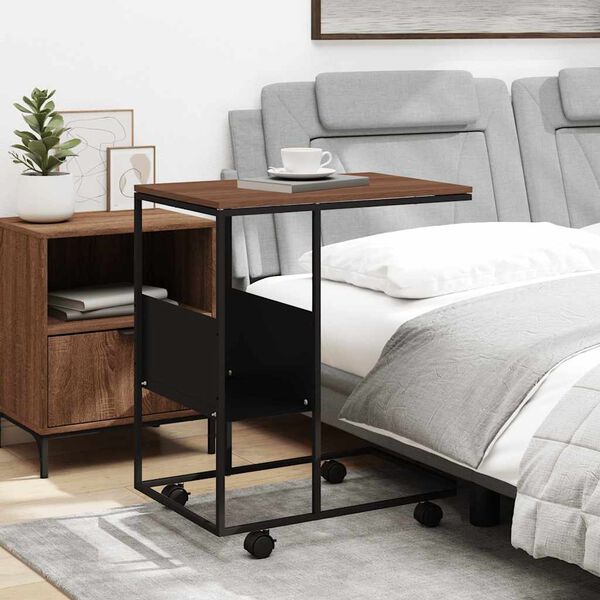 vidaXL Hli&eth;arbor&eth; me&eth; Hj&oacute;lum Svartur 55x36x63,5 cm Samsettur Vi&eth;ur