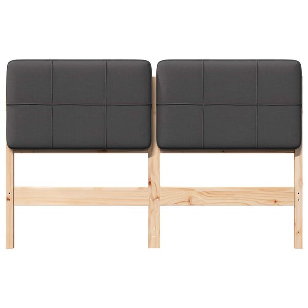 vidaXL B&oacute;lstru&eth; r&uacute;mgafl Br&uacute;nn og Dimmur gr&aacute;r 140 cm Solid furuhikk