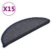 vidaXL Stigamottur 15 stk 56x17x3 cm d&ouml;kkgr&aacute;ar og bl&aacute;ar h&aacute;lfhringlaga