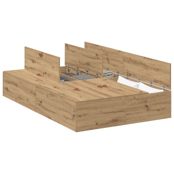 vidaXL R&uacute;mgrind me&eth; geymslur&yacute;mi me&eth; geymslu Artisan Eik 120 x 200 cm