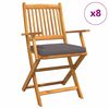 vidaXL Folding st&oacute;ll me&eth; p&uacute;&eth;i 8 pcs Gr&aacute;r 49 x 57.5 x 92 cm