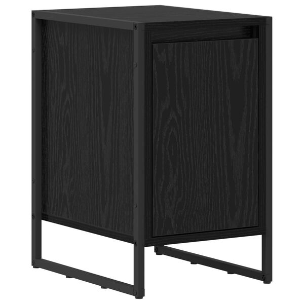 vidaXL N&aacute;ttbor&eth; Svartur Eik 39,5 x 30 x 50 cm Samsettur vi&eth;ur