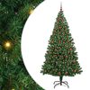 vidaXL Gervi j&oacute;latr&eacute; me&eth; 300 LED Gr&aelig;nn 210 cm PVC, st&aacute;l og plast
