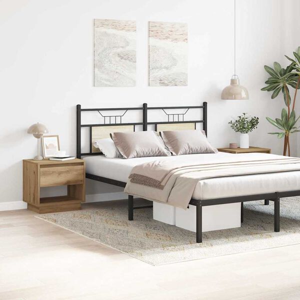 vidaXL Noat&ouml;flur 2 pcs Artisan Eik 45 x 34 x 44 cm Samsettur vi&eth;ur