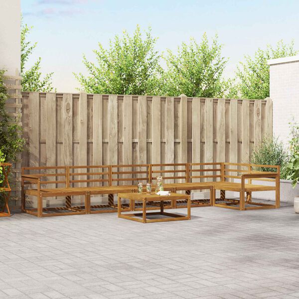 vidaXL &Uacute;ti s&oacute;fasett 7 pcs N&aacute;tt&uacute;rulegur Hrein akas&iacute;utr&eacute;